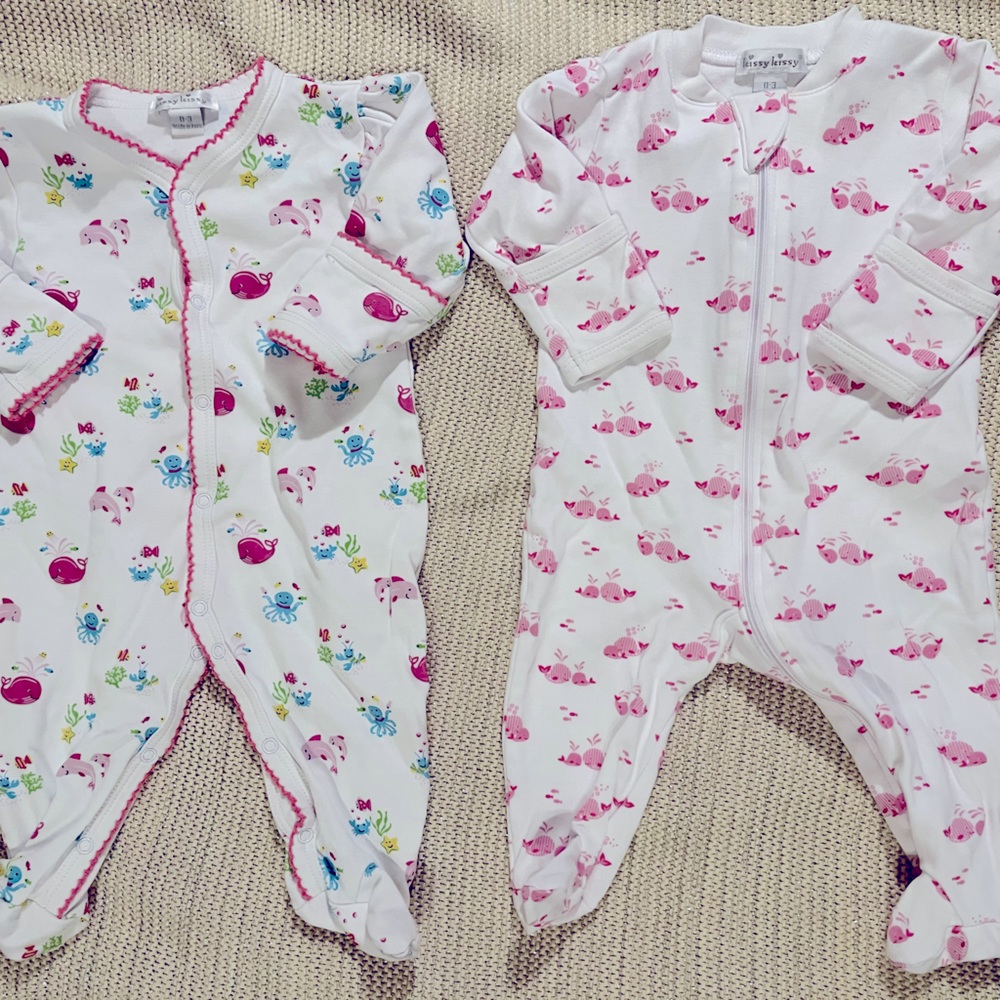Kissy Kissy size 3 months footie pajamas